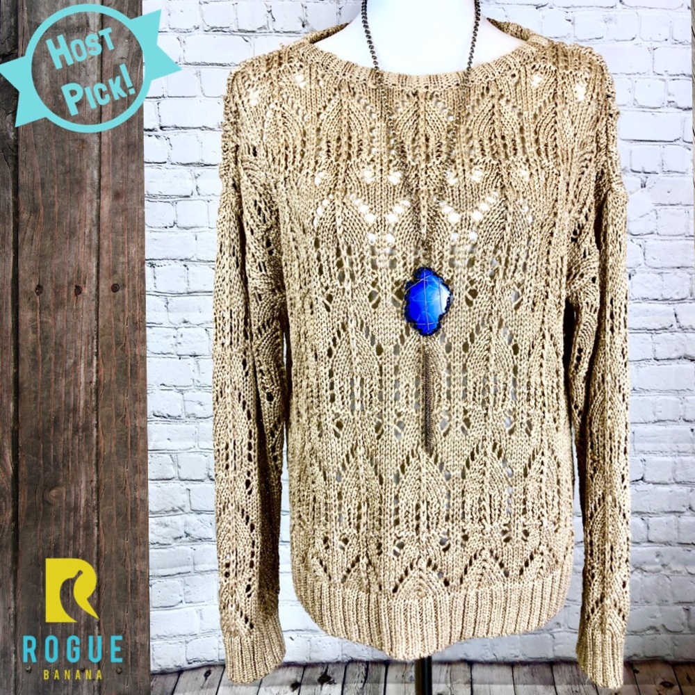 HP!👑Jones New York Gold Metallic Sweater👑